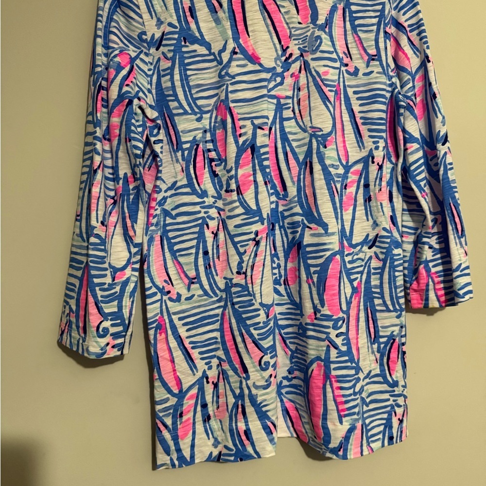 Lilly Pulitzer Blue and Pink Cotton Top - Picture 3 of 11